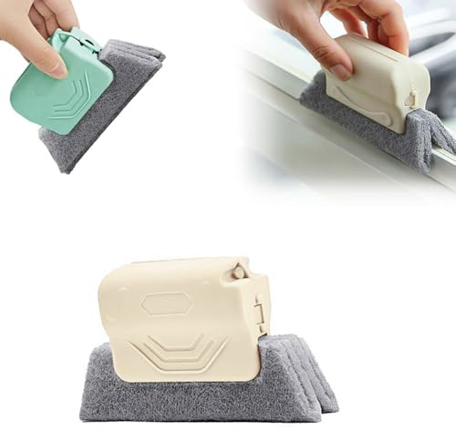 Magic Window Groove Cleaning Brush, New Window Groove Cleaning Brush Tools Set, Groove Cleanin Brush Window or Sliding Door for Sliding Door, Sill, Tile Lines, Shutter (Beige)