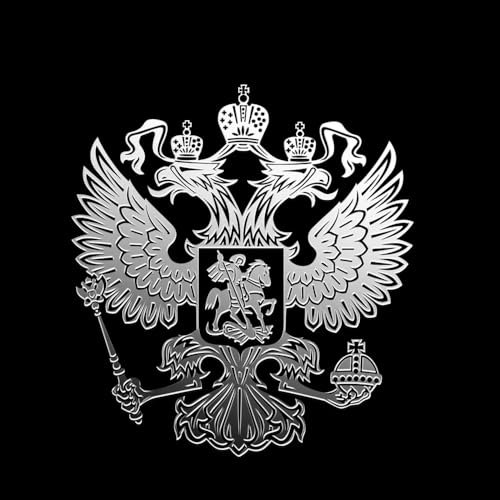 Russland Aufkleber Gross 3D in Silber Russia Putin Wappen Russischer Adler Sticker