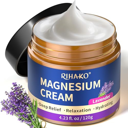 Magnesiumcreme zum Schlafen, Natürliche Mg-Butter zur Muskelentspannung, Topische Magnesiumcreme zur Linderung des Restless-Legs-Syndroms, Wohltuende Butter bei Beinkrämpfen und Muskelschmerzen, 120g