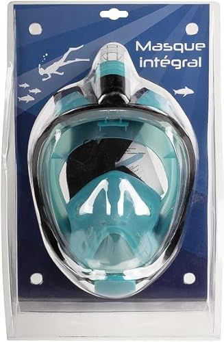 Masque Intégral Schnorchelmaske, Vollgesichts-Tauchmaske, Blau-Weiß S/M