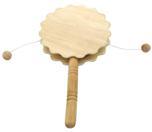 Angoily Tambour À Hochet Inachevé en Bois 6.69 X 3.54 X 0.59 Pouces Peinture sur Bois Artisanat D'Instrument en Bricolage Modèle À Peindre pour Activités Créatives Et Décoration