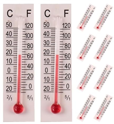 Minkissy 10 StüCk Miniatur Analogthermometer Im MaßStab 1:12 FüR Puppenhaus MöBel Realistische Deko Innenraumthermometer Kompaktes Design FüR Detailgetreue Miniaturszenen