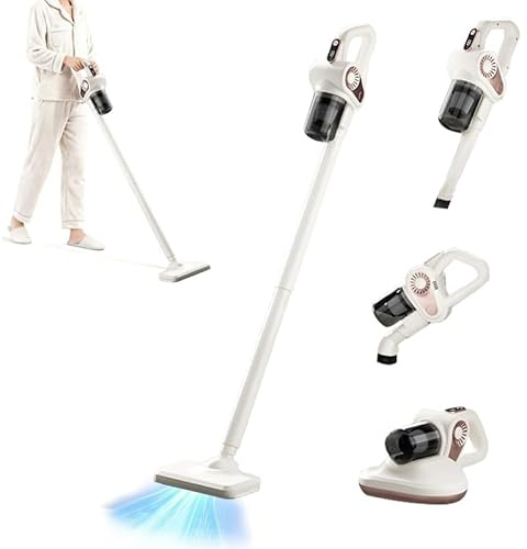 Gntodebj 4 in 1 Aspirateur sans Fil, 45000tr/min Aspirateur Balai Puissant Aspiration Puissante avec Lampe UV 253nm pour Les Poils d'animaux/Tapis/Sols Durs