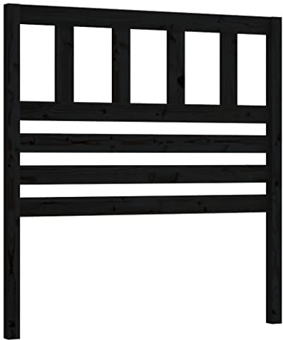 mtlskopl Kopfteil Schwarz 96x4x100 cm aus Kiefer-Massivholz Modernes Design für Bettrahmen Kompatibel mit Schlafzimmer Wandverkleidung gepolstert und robust für Jugend und Erwachsene