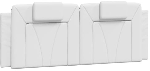 mtlskopl Kopfteil-Kissen Viana Weiß 140 cm Kunstleder mit Schaumstofffüllung Modernes Design & Langlebigkeit gepolsterte Wandpaneel-Optik für Bett Schlafzimmer Wandverkleidung