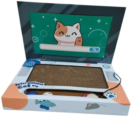 QLECXZI 3 In 1 Laptop Scratcher Cat Toy Foldable Cat Bed Delivering Play And Rest Curious Indoor Cats Providing With Fun And Entertainment. Scratcher Laptop Computer Accessories