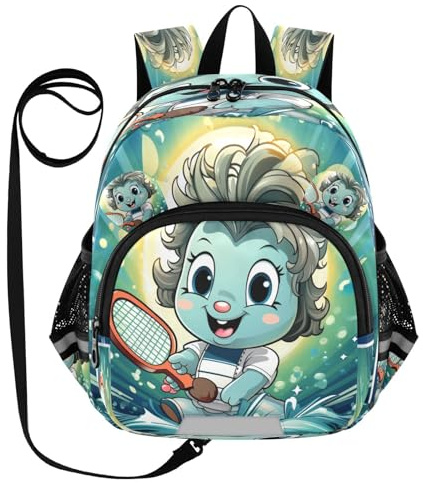 DDDIYEU Niedliches Einhorn Badminton Lustiger Kleinkind Rucksack mit Ohren,Mini Schultertasche,Süßer Kinderrucksack
