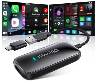 OTTOCAST Play2Video Ultra, Kabelloser CarPlay Adapter & Android Auto AI Box | mit Netflix YouTube WiFi 6 5G Bluetooth 5.4 CarPlay Netflix Adapter für die meisten Fahrzeuge ab 2016