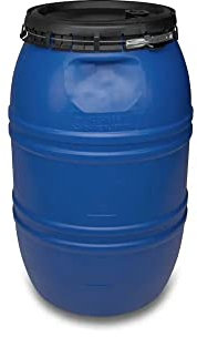 HELGUEFER - Bidon 220L Azul con Cierre Ballesta | Garrafa Plastico PEHD | Uso Alimentario y ADR | Bidón de Agua Óptimo, Fácil de Usar, Cierre Hermético | Garrafa Resistente y Apilable