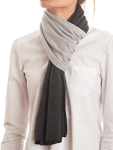 Dalle Piane Cashmere - Zweifarbiger Schal aus 100% Kaschmir - Made in Italy - Mann/Frau, Farbe: Grau, Einheitsgröße