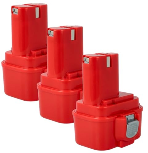 vhbw 3X Akku kompatibel mit Makita 6014DW | 6200D, 6201DW, 6201DWH, 6200DW, 6201D, 6221D, 6202D, 6202DW Werkzeug (1500 mAh, NiMH, 9,6 V)