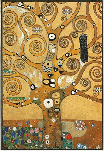 Klimt Kunstklappkarte Set 3 Stück Goldprägung Kunstkarte Der Kuss Bauerngarten mit Sonnenblumen Lebensbaum Postkarte