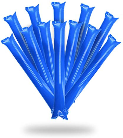 FUN FAN LINE - Packung mit 50 Stück Bam Bam Inflatable Stick Set für fußball Party, musikparty, Geburtstagsfeier. krachmacher Spiel beifall Luftballons. (25 Paare) (Blau)