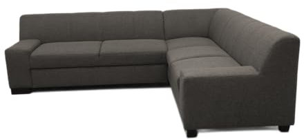 DOMO. collection Ecksofa Norma, Sofa in L-Form mit Holzfüßen, Eckcouch, Polsterecke 212 x 247 x 74 cm (BxTxH), in schlamm (grau)