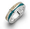 DUR Damen Ring STRANDWELLEN Steinsand blau, 925er Sterling-Silber und echter Strandsand R5105