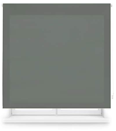 Blindecor Ara | Estor enrollable translúcido liso - Gris azulado, 80 x 175 cm (ancho por alto) | Tamaño de la Tela 77 x 170 cm | Estores para ventanas