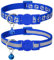 Taglory Reflektierend Katzenhalsband mit Sicherheitsverschluss und Glöckchen, 2-Stück Verstellbar Halsband Katze Kitten, 19-32cm Dunkelblau