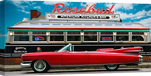 ART PRINT CAFE' – Leinwandbilder - Oldtimer – Vintage Beauty and Diner – 70x35 cm