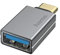 Hama USB OTG Adapter, USB C Stecker – USB A Buchse (Adapter zum Anschluss von Tablet, Handy an z.B. Drucker, Festplatte, Super-Speed-Datenübertragung 5 Gbit/s, USB 3.2 Gen1, Gehäuse aus Aluminium), 00200300, Grau