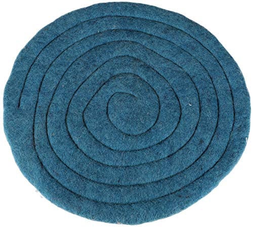 GURU SHOP Filz Stuhlauflage, Sitzkissen, Gesteppte Sitzauflage - Türkisblau, Wolle, 1x35x35 cm
