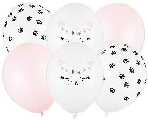 6 Stück Luftballons Set Katze 30cm Partyzubehör