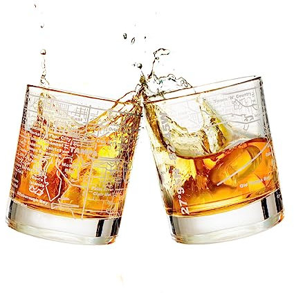 Greenline Goods Whiskey Glasses - 10 Oz Tumbler Gift Set for Tampa lovers, Etched with Tampa Map | Old Fashioned Rocks Glass - Set of 2