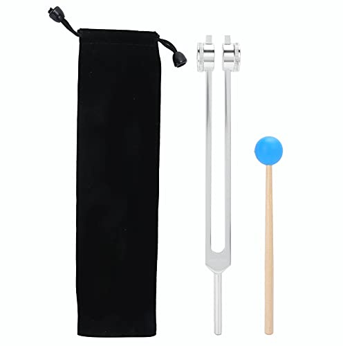 68.05Hz Tuning Fork Massage Therapy, Aluminum Alloy Massage Physiotherapy Tuning Fork Therapy Device with Wooden Hammer, Relieve Stress, Great for Meditation, Yoga & Sound Therapy