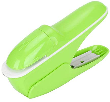 Agrafeuse Sans Agrafes, ABS Agrafeuse Papier Paper Clinch Gadget Insolite Utile pour livres Agrafeuse sans agrafes, capacité de 7 à 9 feuilles(Vert)