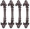 Relaxdays 4 x Möbelgriff Vintage, Türgriffe antik für Schränke, Schubladen, Schiebetüren, Gusseisen, Schrankgriffe, 20 cm, braun