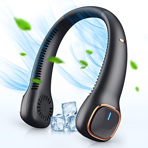 Urmaxs Neck fan, portable mini USB fan without blade, small neck fan battery 4000 mAh, 3 speeds, personal fan for home office travel