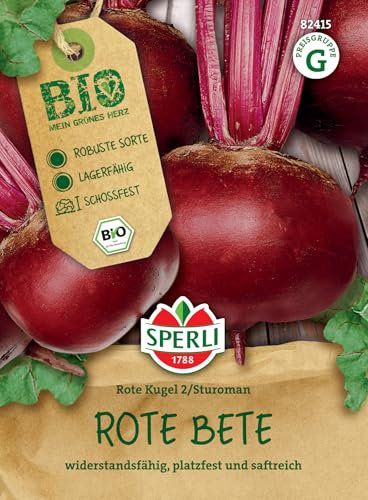 Sperli BIO Rote Bete Samen 82415 – Gemüsesamen für eine widerstandsfähige und lagerfähige Rote Bete mit Inhalt für 15 bis18 lfd. Meter - Gemüsepflanzen, Saatgut