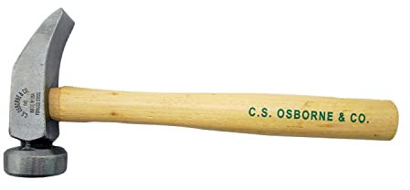 C.S. Osborne Hammer, Leather Working, Forged Steel, Hickory Handle, Made in USA