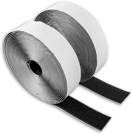 Selbstklebendes Klettband, 4 Meter Länge, 16 mm Breite, in Schwarz, zuschneidbares Flauschband mit Hakenband, Klettverschluss zum Kleben, Klebeband mit Klett, Klettstreifen für Moskitonetz, Teppich