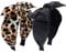 Bellisia Bow Headbands for Women's Hair Leopard Print Headband PU Leather Top Knot Hairband Wide Headbands Fabric Hair Bands Hair Wrap Turban Fashion Hair Accessories for Girls 2Pcs