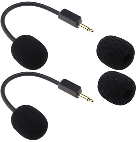 Create idea 2 Stücke 3,5mm Mikrofon Ersatz Kompatibel mit Razer BlackShark V2 V2 Pro V2 SE Kopfhörer Mikrofon mit Schwamm Hülle Ersatz Kopfhörer Zubehör in Schwarz