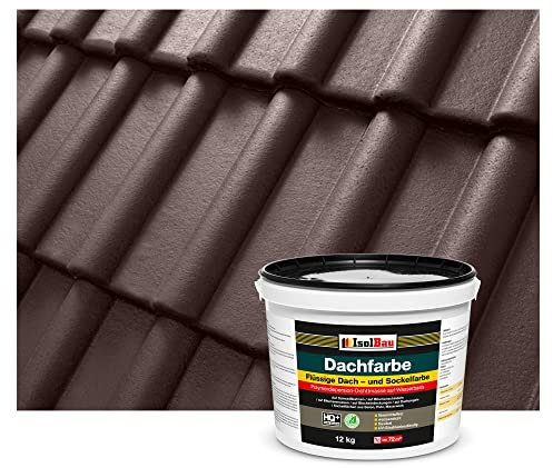 Isolbau Peinture de toiture - 12 kg RAL - Peinture de façade Nano - Résistant aux intempéries - Sans solvant, imperméable, résistant aux UV - Marron