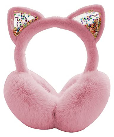 SUGSHYN Cache-oreilles d'hiver pour filles, cache-oreilles de licorne, cache-oreilles de chat, enfants en fourrure fourrure pour l'hiver - Cache-oreilles mignons et moelleux pour enfants (rose), Rose,