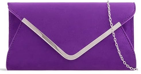 fi9® Bolso de mano liso de ante para novia, boda, noche, fiesta, fiesta