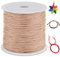LEREATI 0.8mm Fil Nylon pour Bracelet Perle 100m Cordon Bracelet Macramé Fil de Jade, Cordon Satin pour Arts Créatifs, Bijoux, Décorations (Rouge Beige)