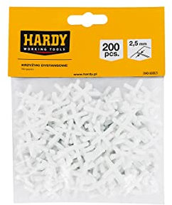 HARDY WORKING TOOLS Croix Tile, Croisillons pour carrelage - Accessoires pour carrelage, entretoises pour carrelage, croix en plastique pour joints - 2,5 mm - paquet de 200 pièces