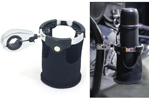 RUNNING PANTHER Motorcycle Cup Holder, 22MM 25MM 32MM Caliber Handlebar Universal Water Bottle Drink Cup Basket Holders with 360°Swivel Ball for Harley/Car/Bike/Kayak/ATV/UTV/Boat/Canoe/Scooter/Walker