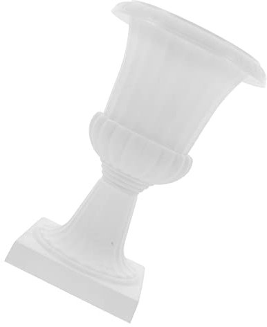 DEARMAMY Decoraciones De Boda Maceta De Urna Romana Blanca Novedad Urna Clásica Maceta De Jardín Maceta De Columna Romana Macetas De Plástico para Bodas Porche Jardín Balcón Hogar