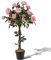 RELAX4LIFE Kunstpflanze, Kunstbaum mit Blüten, Rosenbaum mit 21 Rosa Rosen & 259 Blättern & Echtholzstamm, Künstliche Pflanze im Topf, Dekopflanze 93cm, Zimmerpflanze für Zuhause Büro