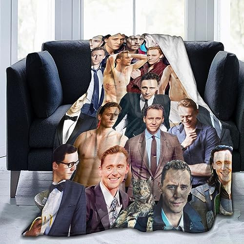 Suehome Tom Hiddleston Decke aus weichem und bequemem Wollfleece, Überwurfdecken für Sofa, Büro, Auto, Camping, Yoga, Reisen, Heimdekoration, gemütlich, Plüsch, Stranddecke, Geschenk