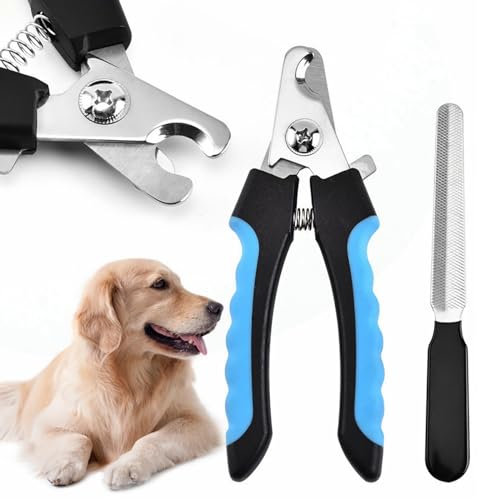 Dog & Cat Pets Nail Clippers and Trimmers - with Safety Guard to Avoid Overcutting, Free Nail File, Razor Sharp Blade - Professional Grooming Tool for Pets