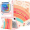 SurgeCraft Étui pour iPad Pro 12.9 2022/2021/2020/2018, support rotatif à 360 degrés avec porte-crayon pour femmes et filles, jolie housse folio girly arc-en-ciel kawaii pour iPad Pro 12,9 pouces