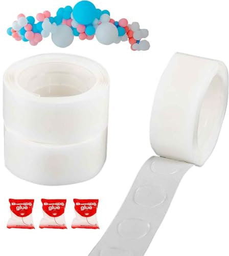 Ormromra 300 Stück Luftballons Klebepunkte, Transparent Doppelseitig Klebepunkte, Ballonkleber, Entfernbares Selbstklebend Ballon Klebepunkte, Ballonklebepunkte für Geburtstag, Party, Hochzeit, DIY