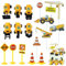 Tortendeko Baustelle, Junge Kuchen Deko Baustelle, Bagger Kuchendeko, Baustellen Fahrzeuge Tortendeko, Verkehrsschilder Torte Kuchen Deko Cake Topper für Kinder Junge