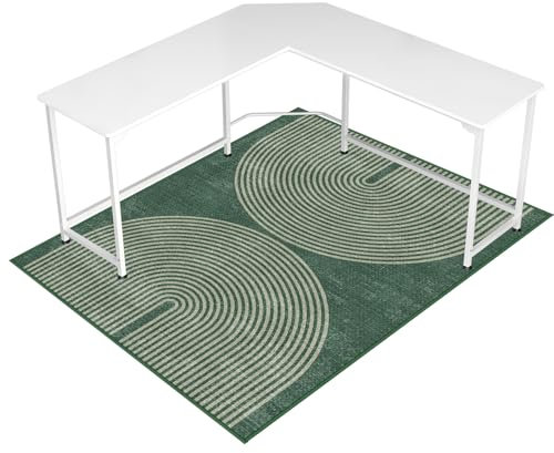 Office Chair Mat for Hardwood Floor&Tile Floor,48X 60 Heavy Duty Desk Chair Mat for Hard Floors,Under Desk Rug for Rolling Computer Chair,Anti Slip,Low Pile Carpet Floor-Geo Green