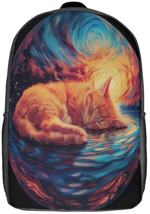 GUYDZOOM Cat Schulrucksack Mädchen Teenager Schul Rucksack Grundschule Schulranzen Kinder Schultasche Casual Daypacks School Bag 17inch